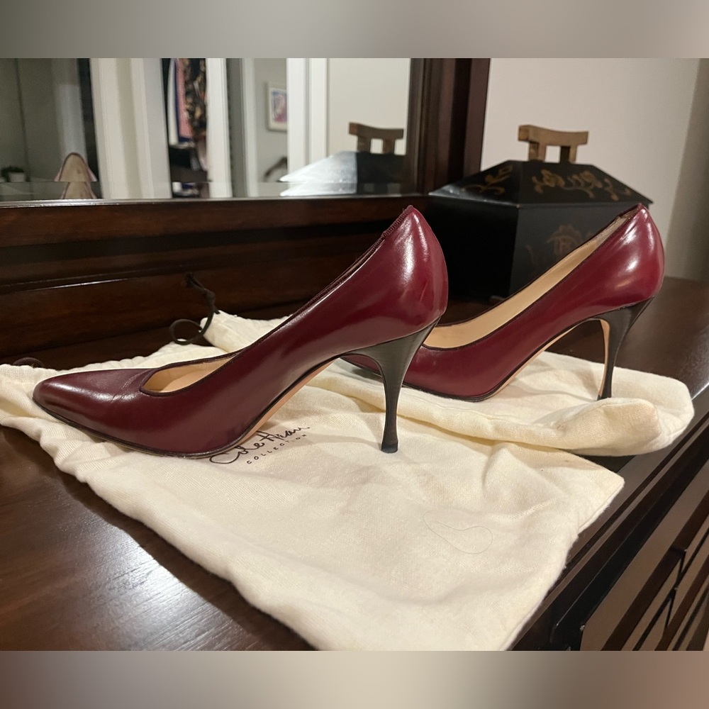 Cole Haan Burgundy Leather Pumps - Picture 2 of 3